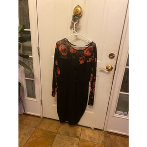 Laundry by Shelli SEGAL black & floral dress size XL